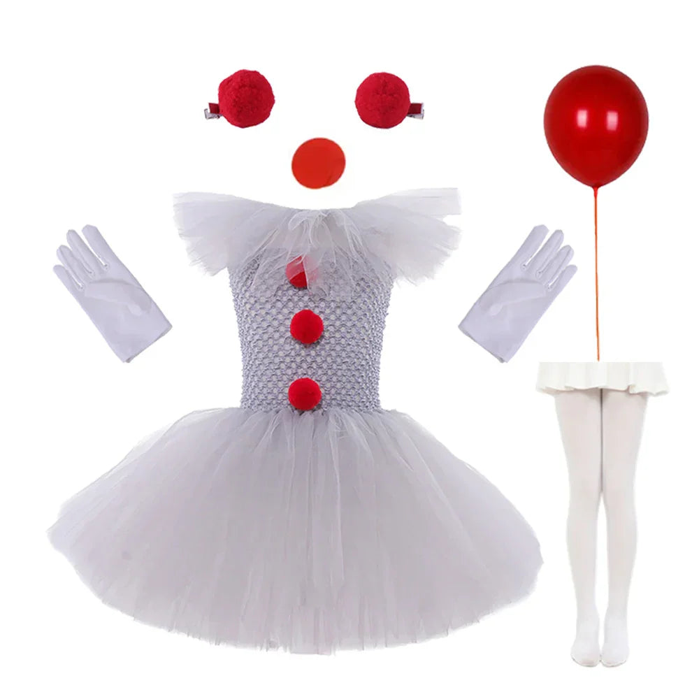 Charlotte | Creepy Clown Tutu Dress – Spooky Halloween Costume