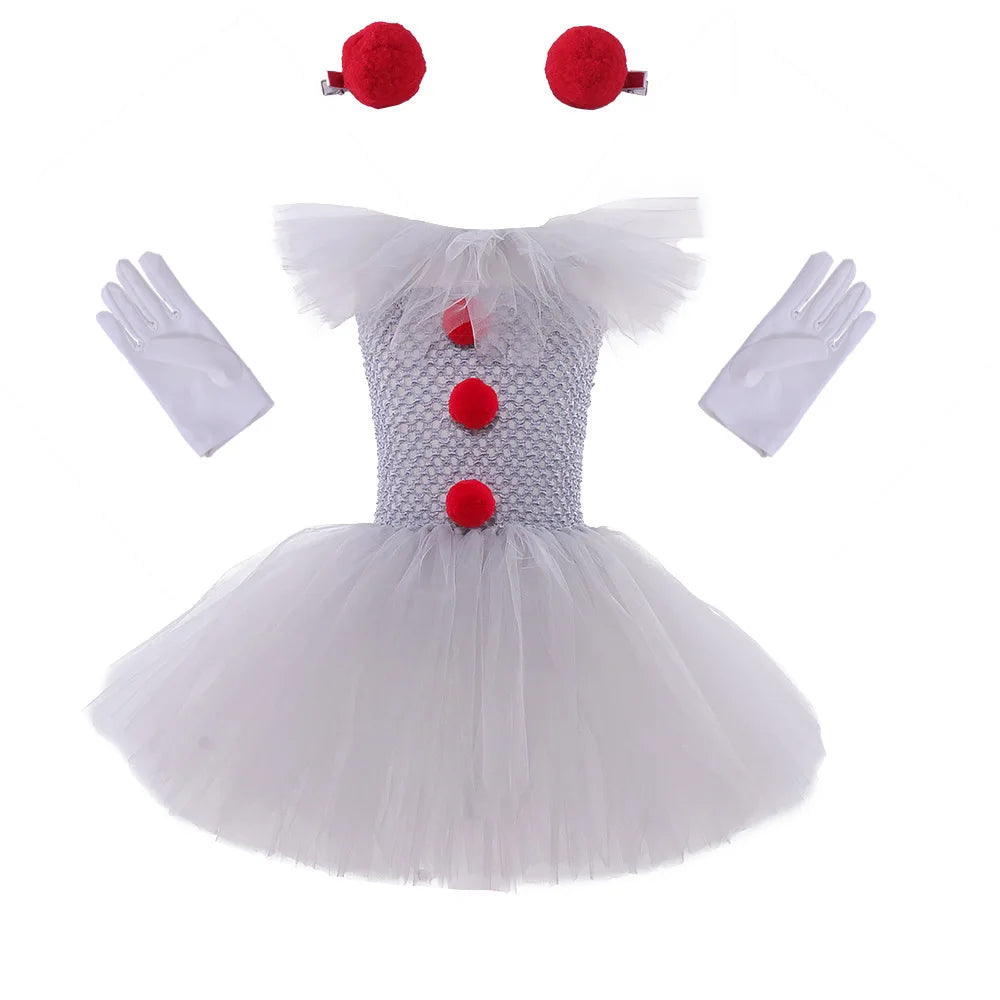 Charlotte | Creepy Clown Tutu Dress – Spooky Halloween Costume