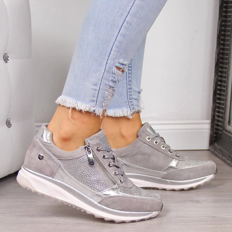 Nadia | Supportive Breathable Zip Trainers | Women