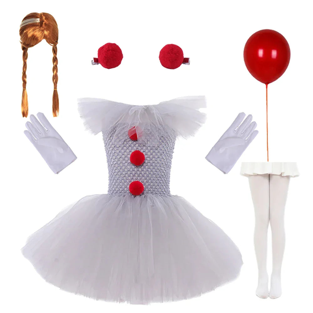 Charlotte | Creepy Clown Tutu Dress – Spooky Halloween Costume