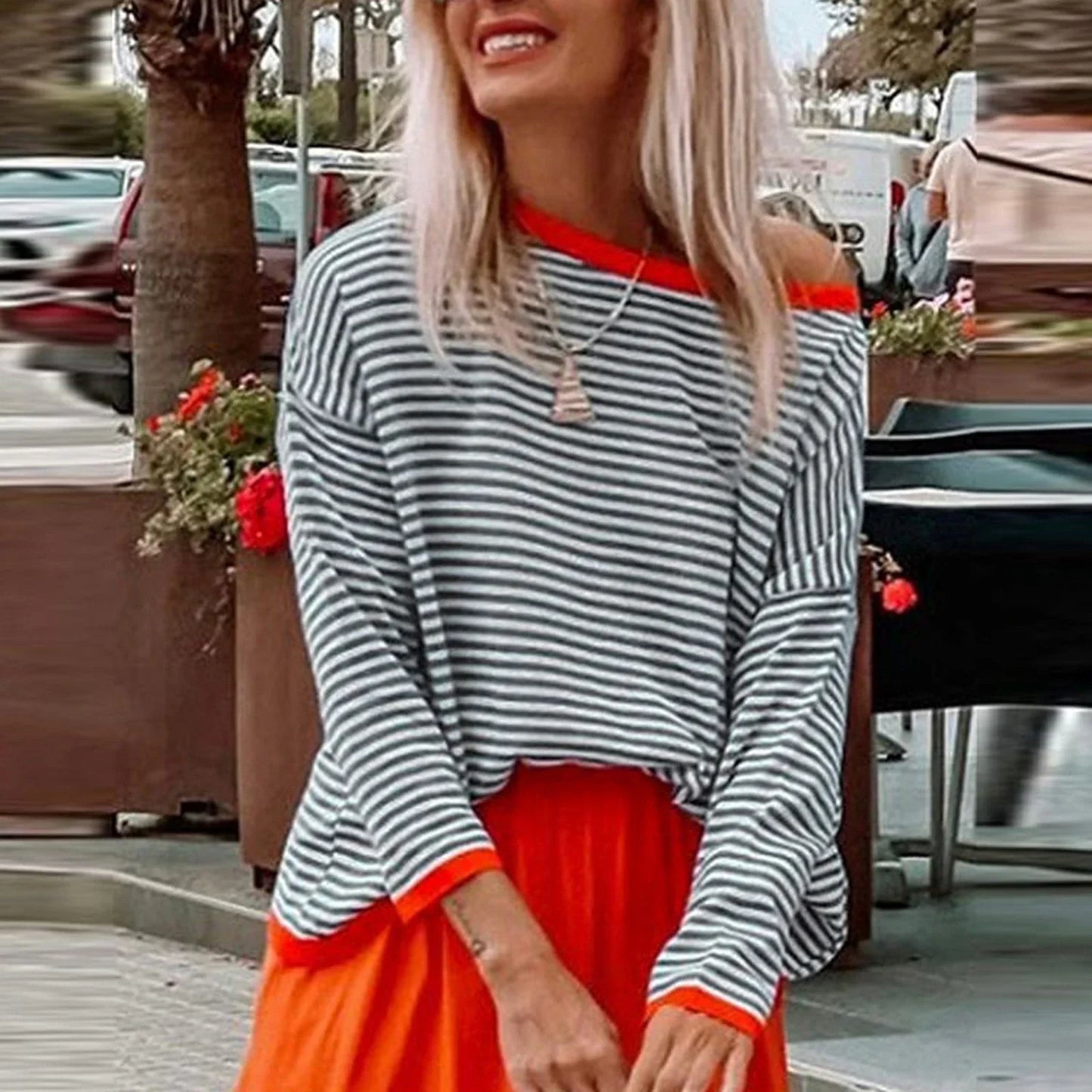 Amelie | Elegant Striped T-Shirt with Effortless Style | Women