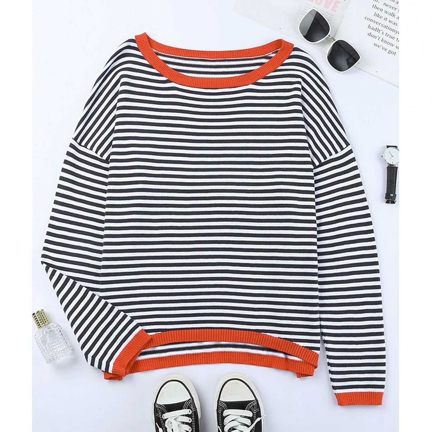 Amelie | Elegant Striped T-Shirt with Effortless Style | Women