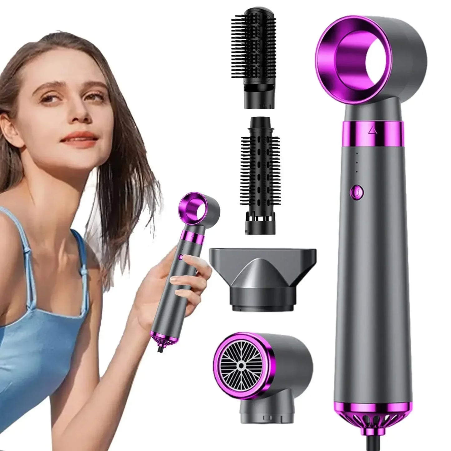 LuxeSwirl | Hair Straightener Brush, Curling Iron & Hair Dryer in One Device