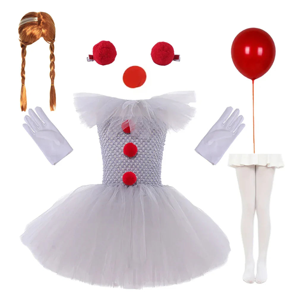 Charlotte | Creepy Clown Tutu Dress – Spooky Halloween Costume
