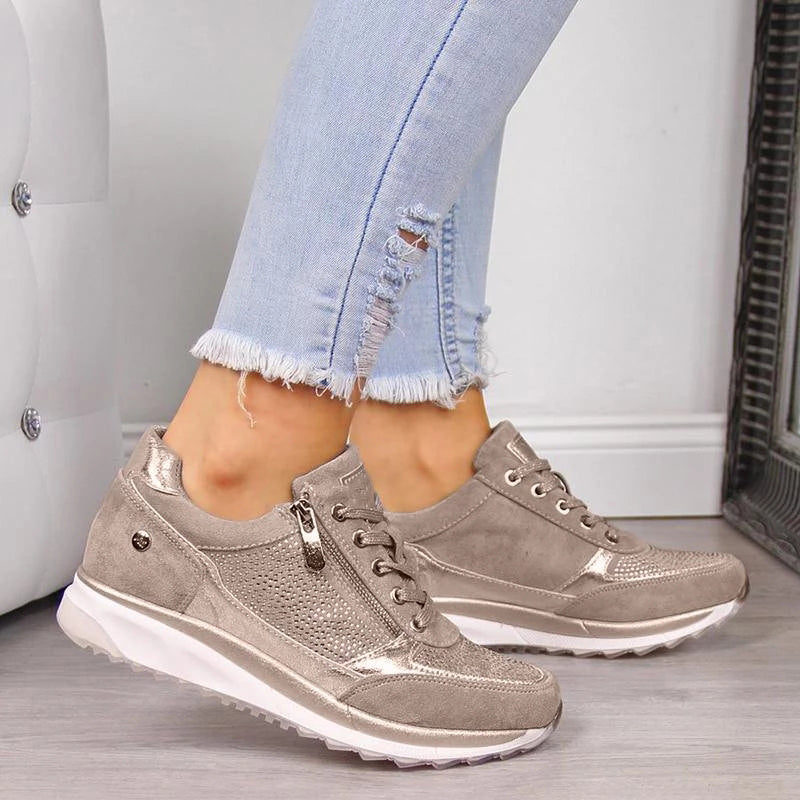 Nadia | Supportive Breathable Zip Trainers | Women