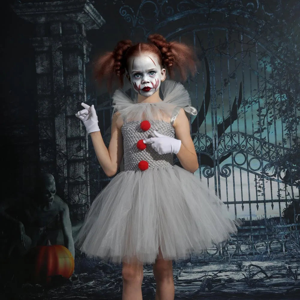 Charlotte | Creepy Clown Tutu Dress – Spooky Halloween Costume