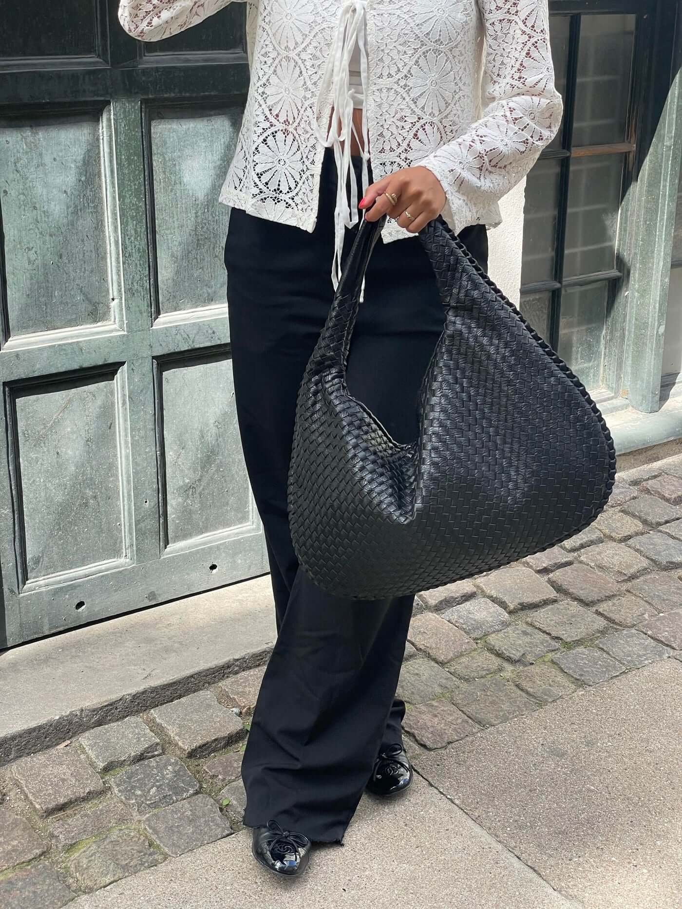 JackieWeave | Woven Crossbody Bag – Compact, Organised Interior