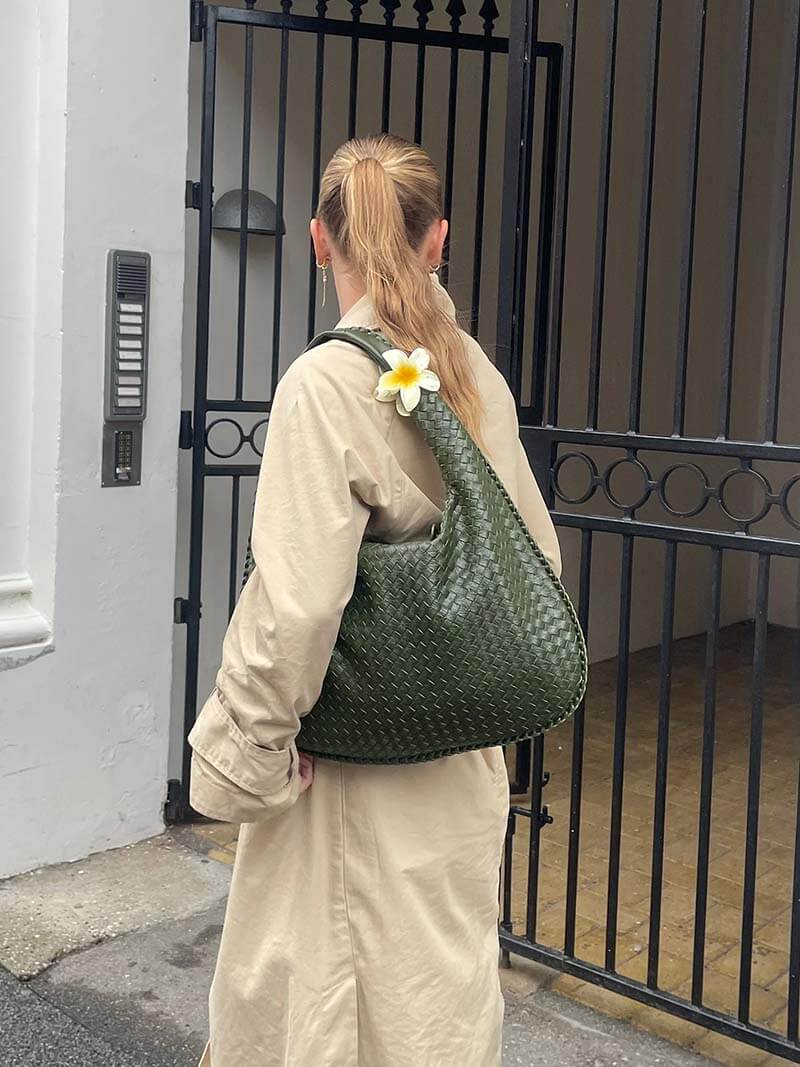 JackieWeave | Woven Crossbody Bag – Compact, Organised Interior