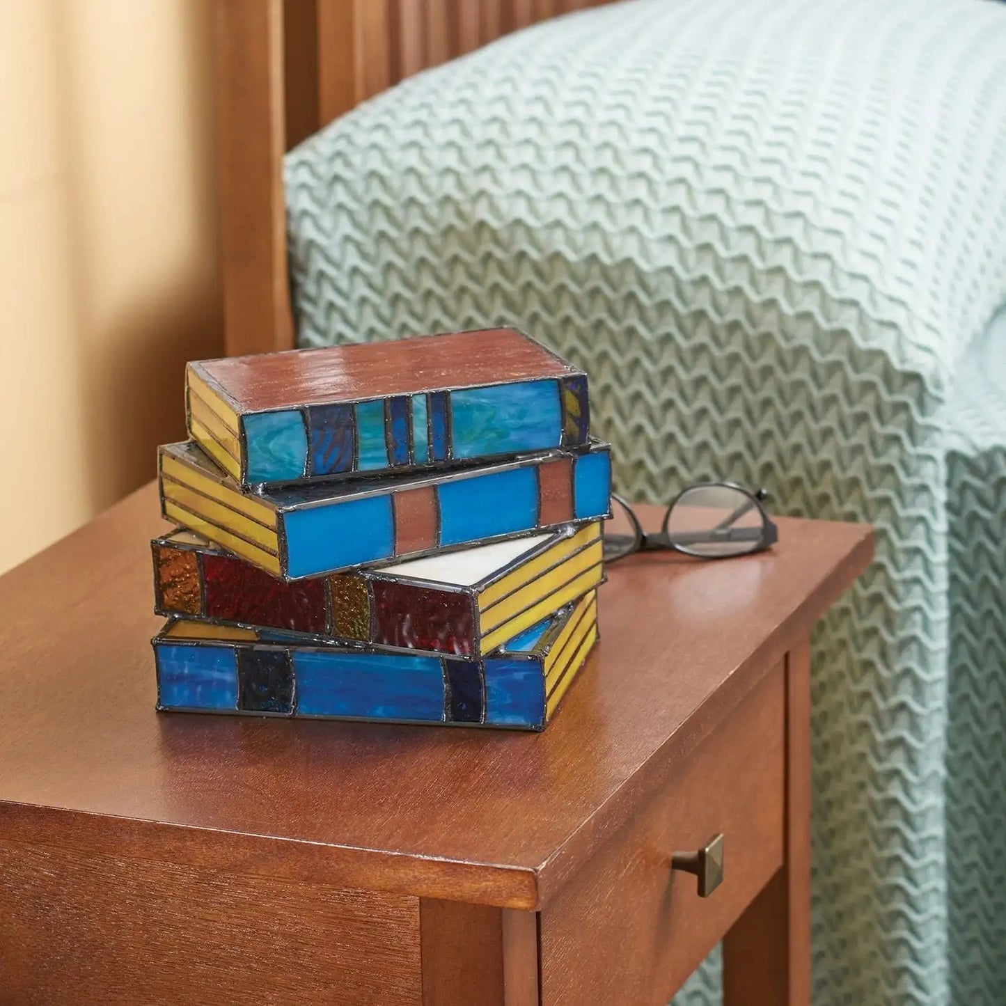 BrightStacks | Colorful Glass Bookshelf Lamp