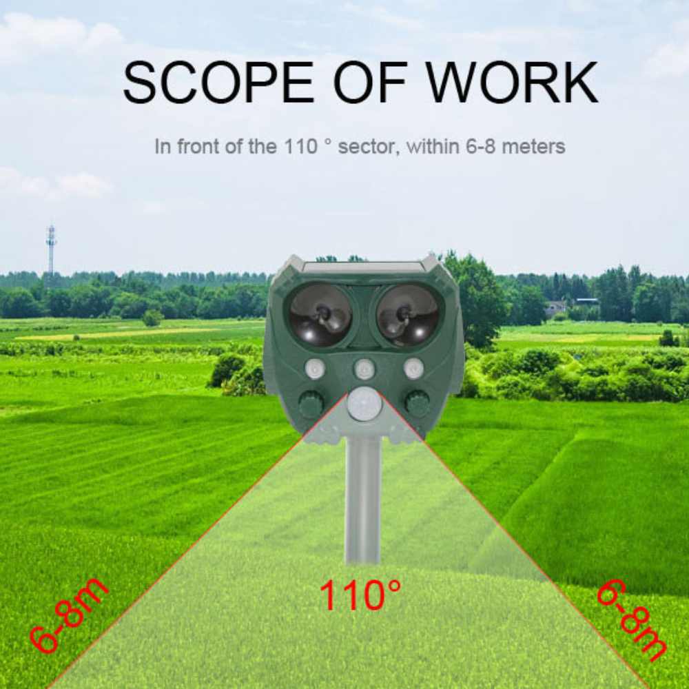 UltraSonic | Repellent Ultrasonic and Noise Sonar Deterrent for Cat, Fox, Rat, Squirrel and Dog