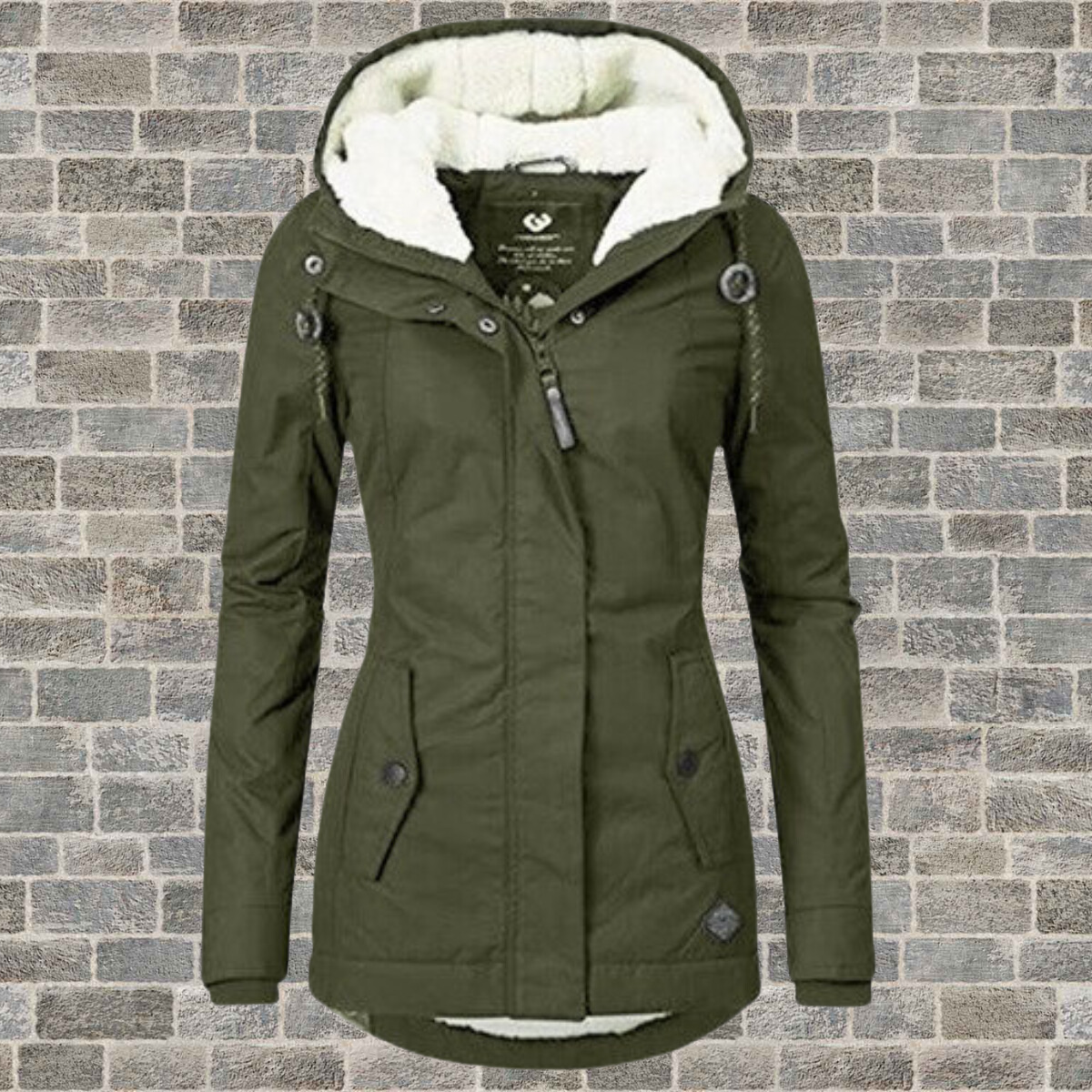 Celine | Pleated cotton coat with lambskin hood