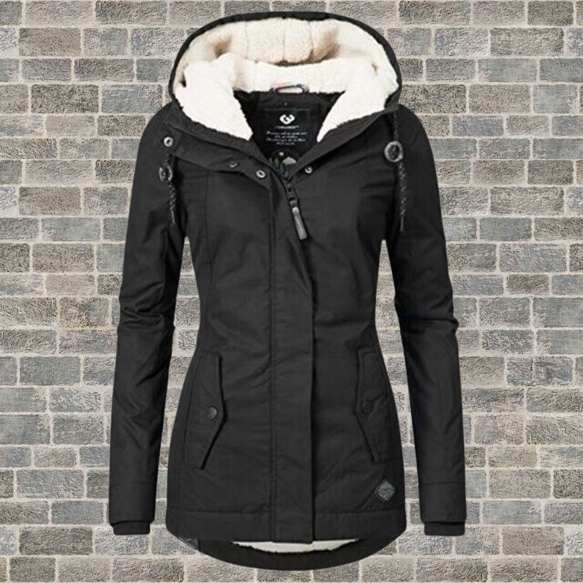 Celine | Pleated cotton coat with lambskin hood