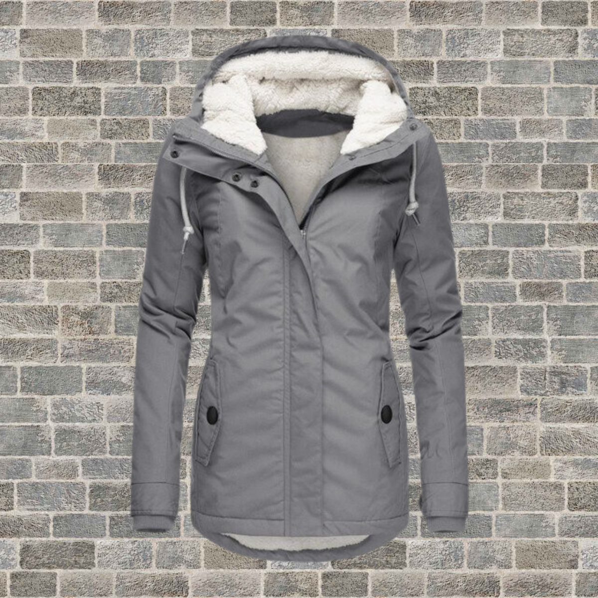 Celine | Pleated cotton coat with lambskin hood