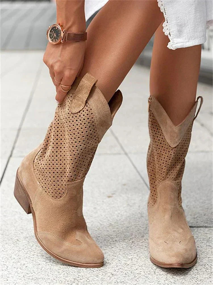 Ventari - Perforated Mid-Calf Cowboy Boots
