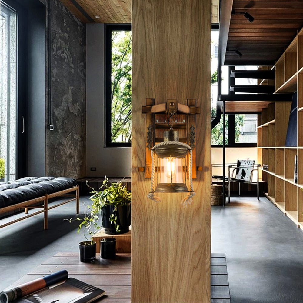 VintageKnot | Handmade Wood & Rope Lamp1