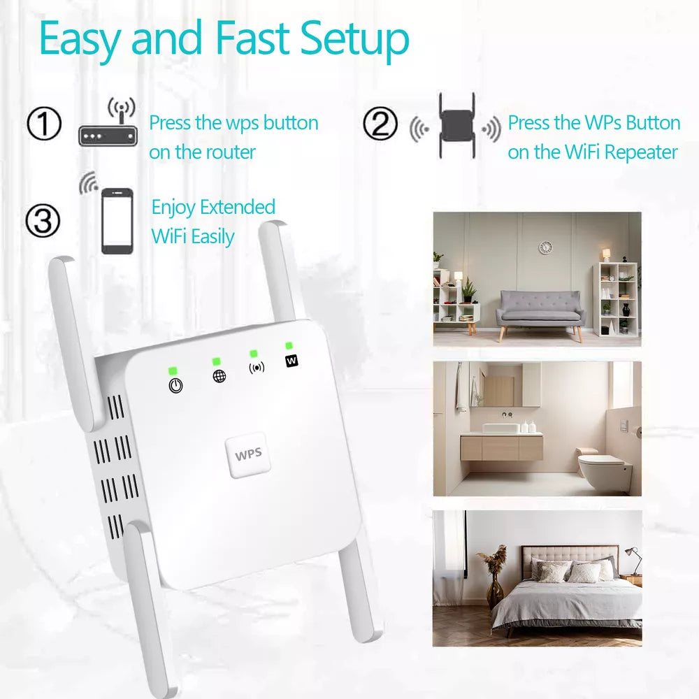 SignalBoost | 5G WiFi Repeater with 1200Mbps & 4 Antennas