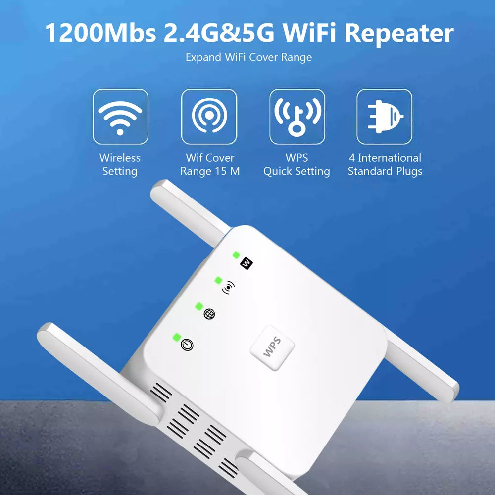 SignalBoost | 5G WiFi Repeater with 1200Mbps & 4 Antennas