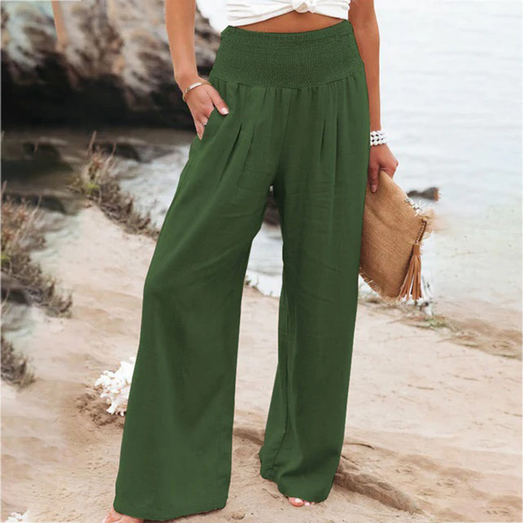 Bellezza | Women's Linen Wide-Leg Pants – Effortless Chic Style-3