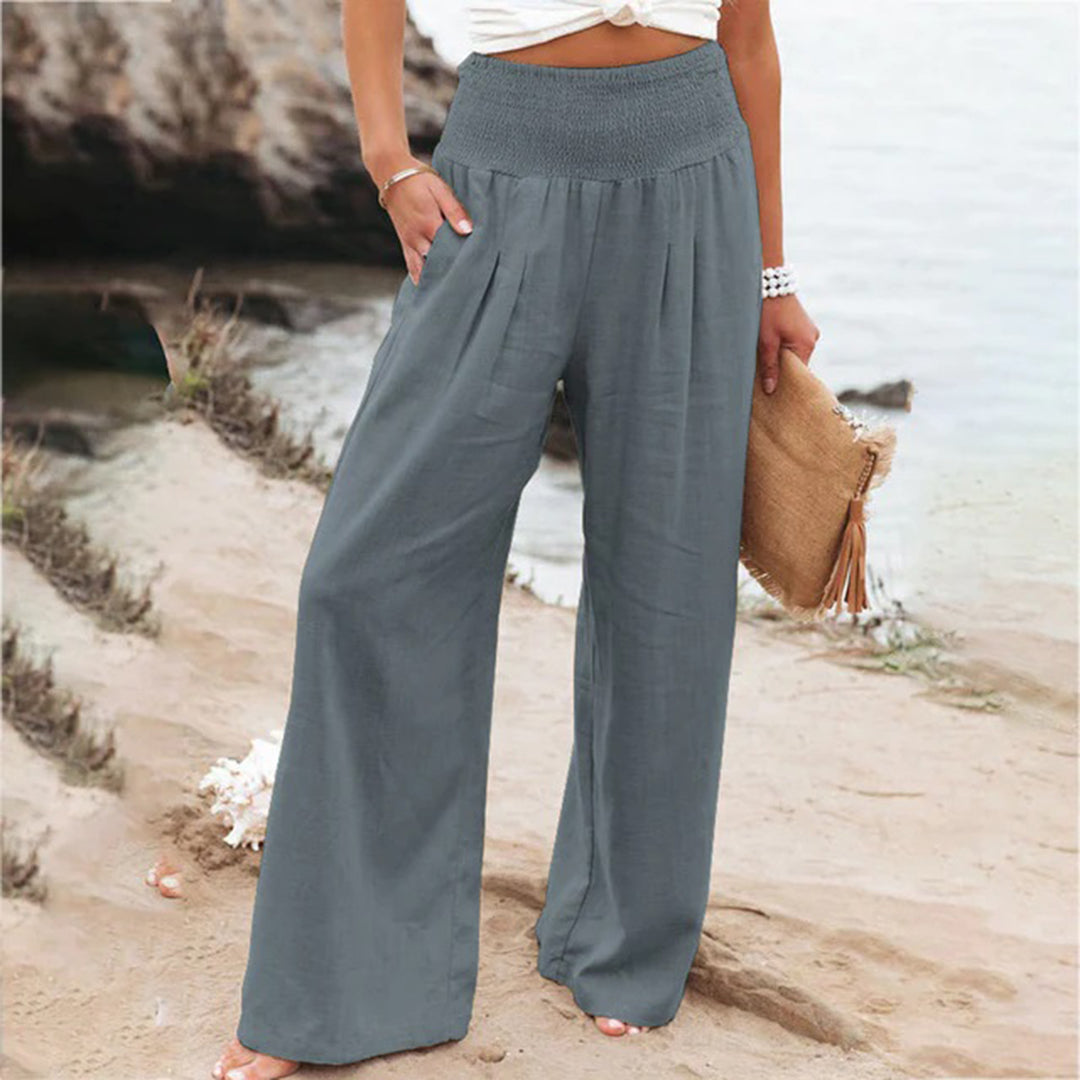 Bellezza | Women's Linen Wide-Leg Pants – Effortless Chic Style-5