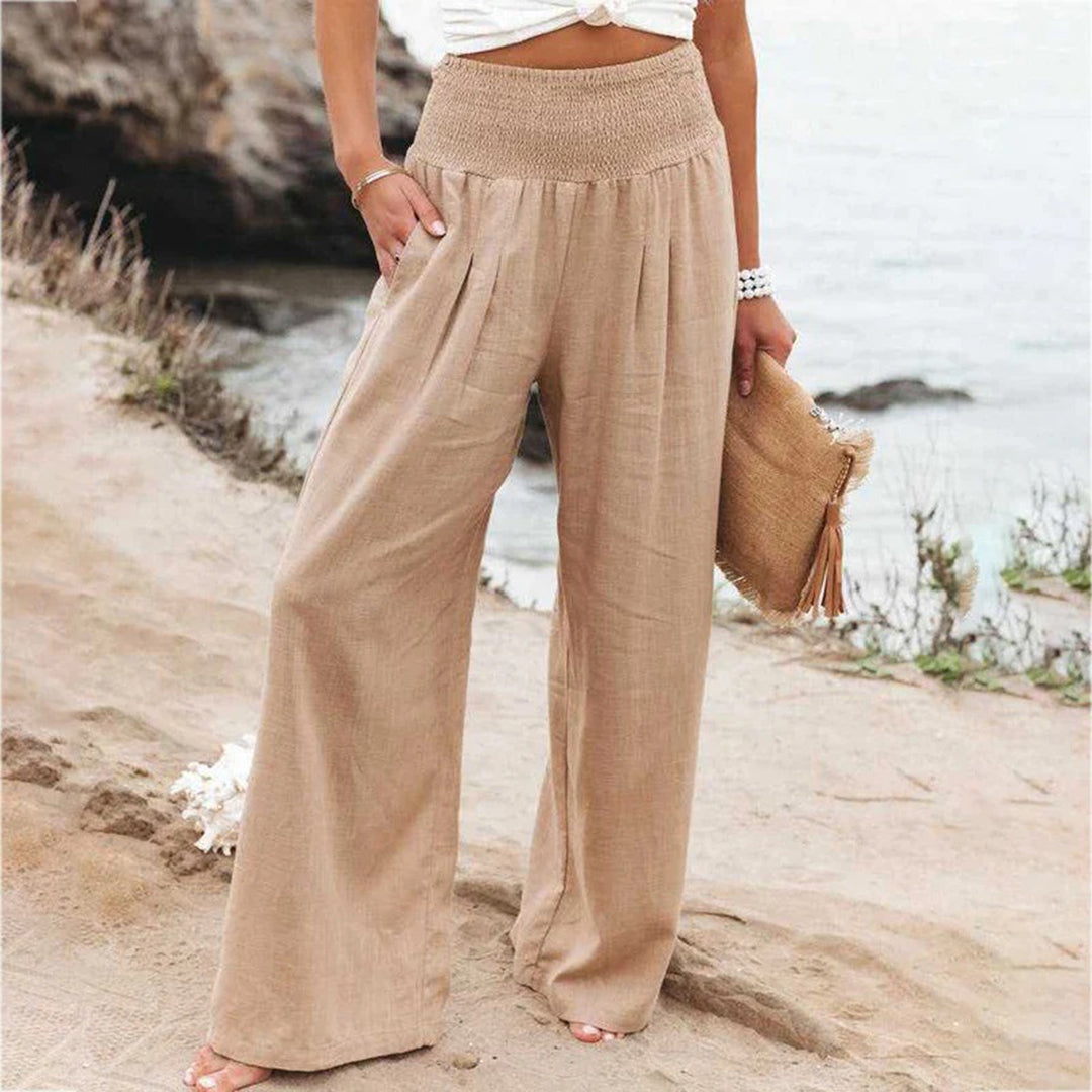 Bellezza | Women's Linen Wide-Leg Pants – Effortless Chic Style-6
