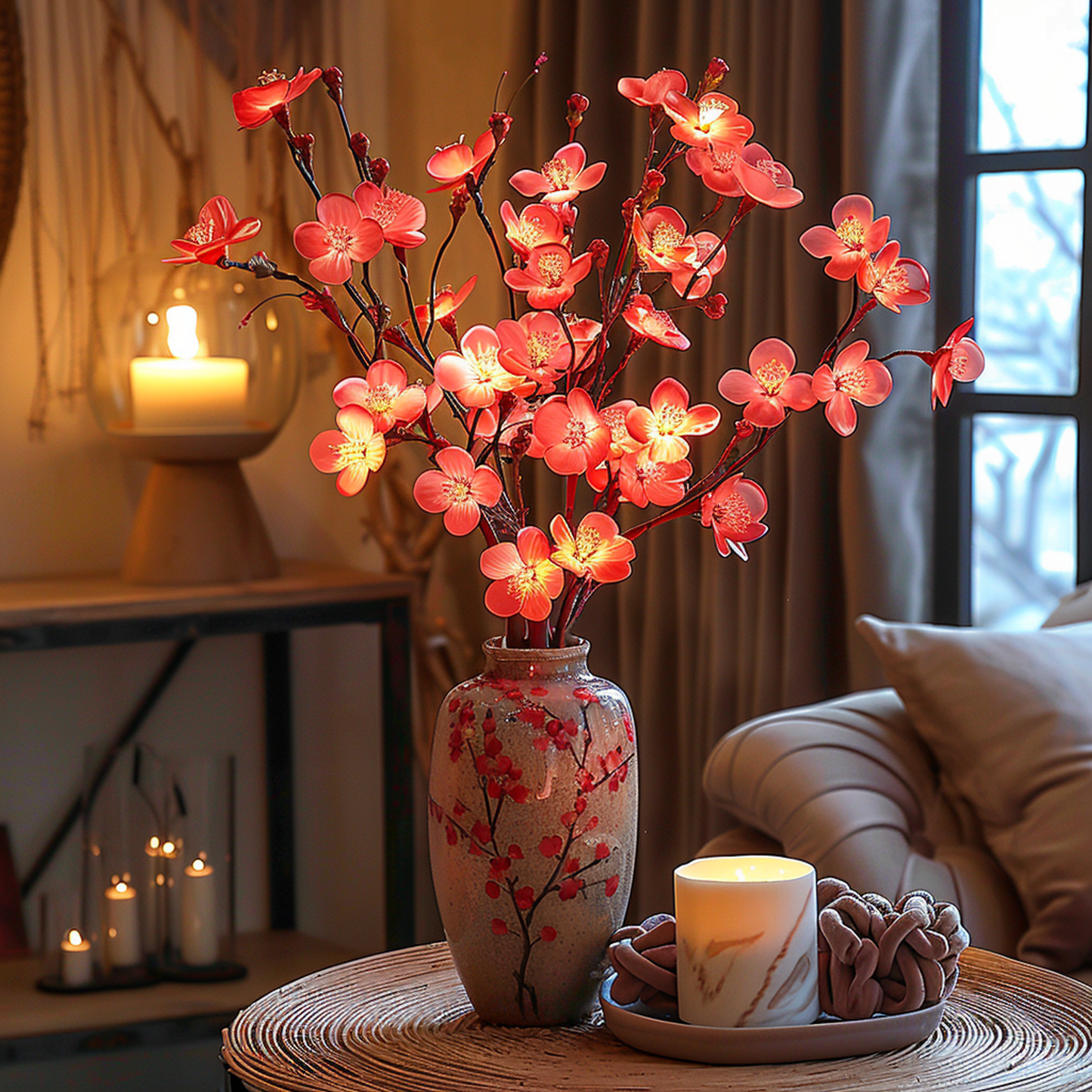 LeafAura | Warm Olive Branch LED Light