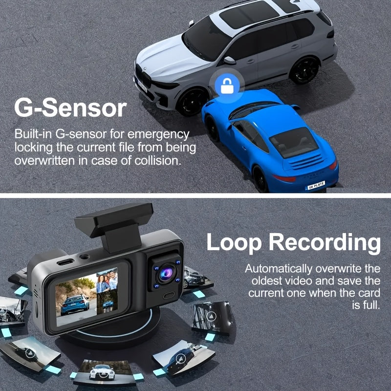 ClearRoad | 1080P Dash Cam – Front, Rear & In-Car View