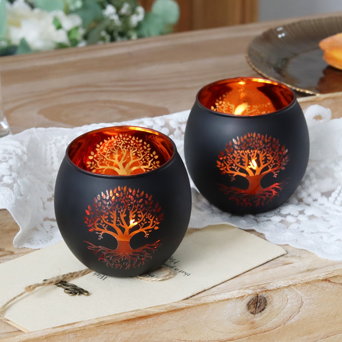 EternaTree | Candle Holders – Tree of Life Black & Gold