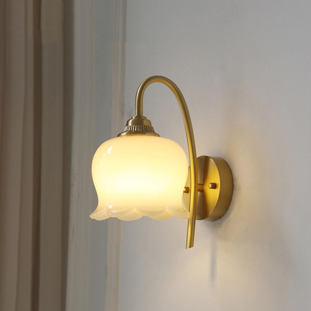 BlossomGlow | Elegant Copper Wall Light