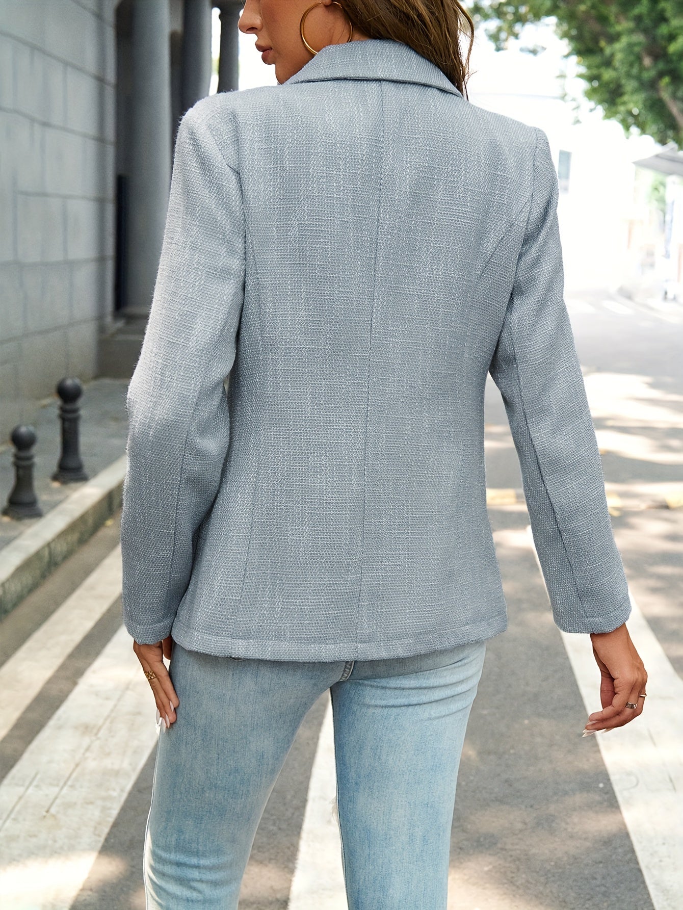 Elegant Women's Tweed Blazer - Timeless Smart Casual Style for Autumn/Winter-4