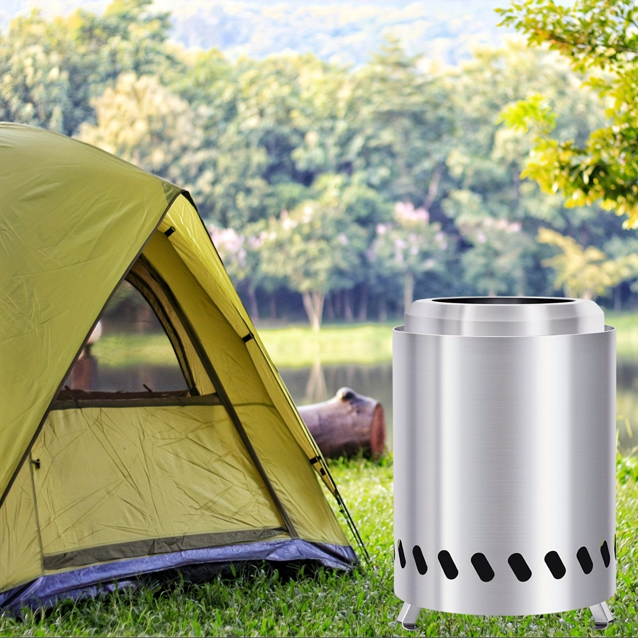 SteelGlow | Mini Fire Pit – Polished Stainless Steel Round Design