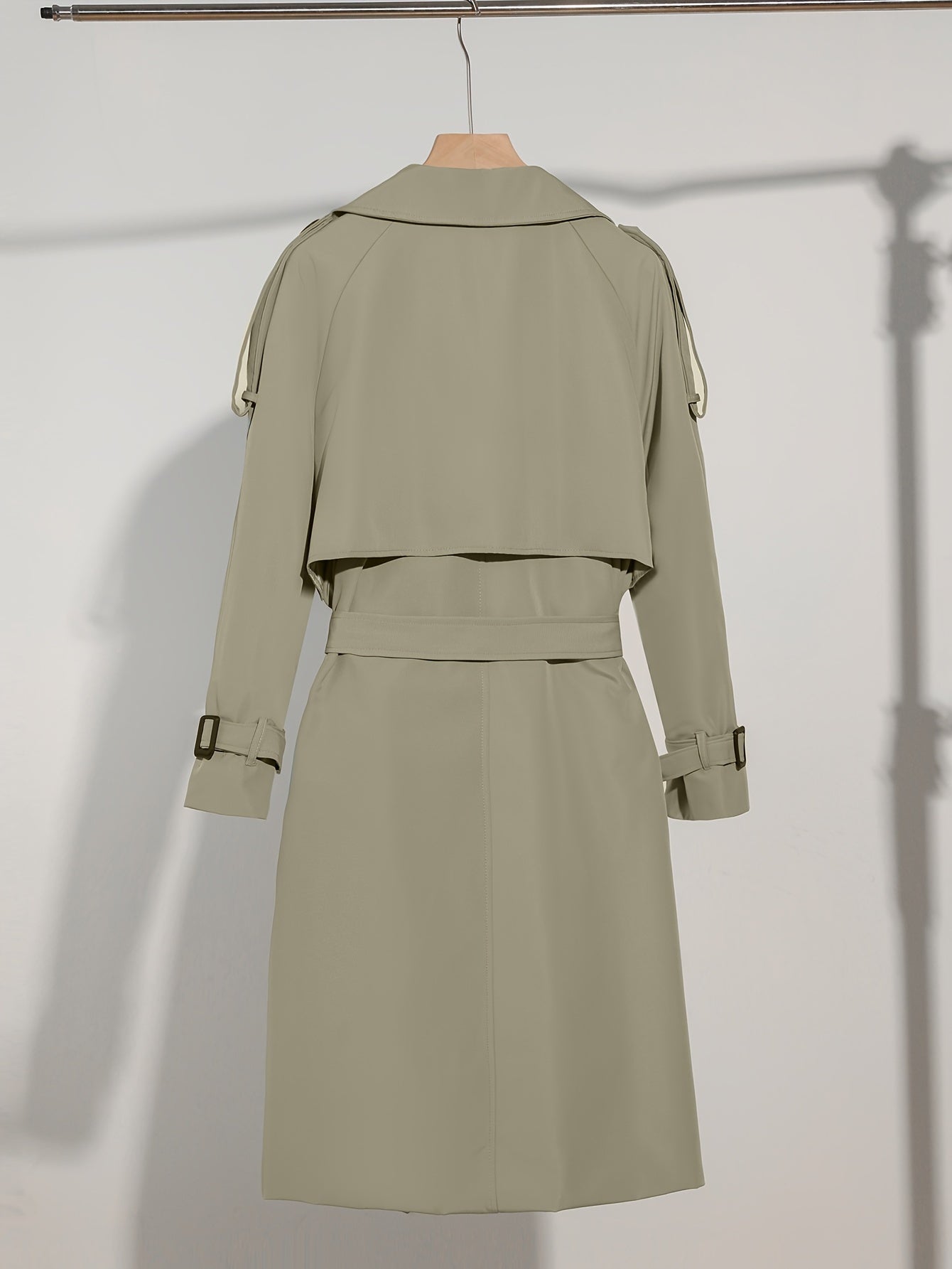 Elegant Plus Size Trench Coat for Women with Belted Design & Flattering Fit-5