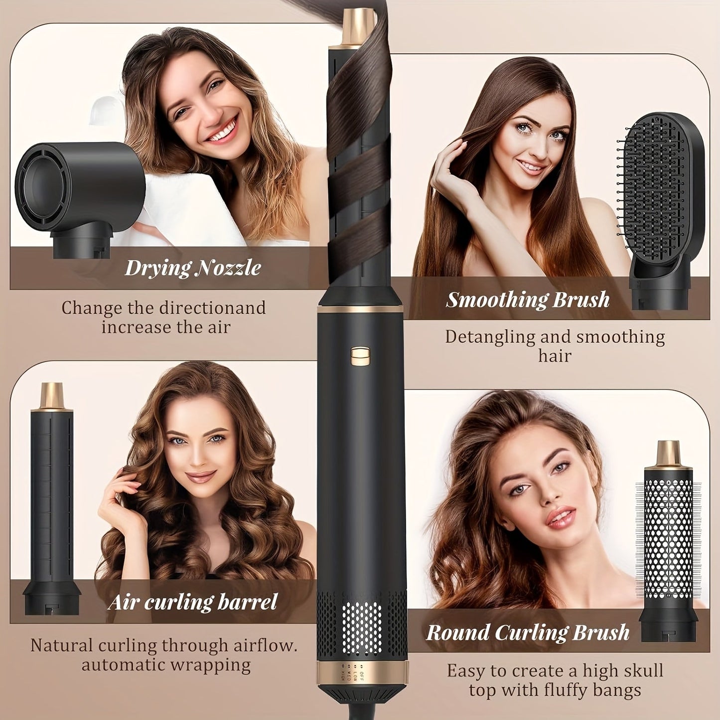 SilkForm | Women’s 5-in-1 Hair Tool – Quick Drying, Curling & Volume