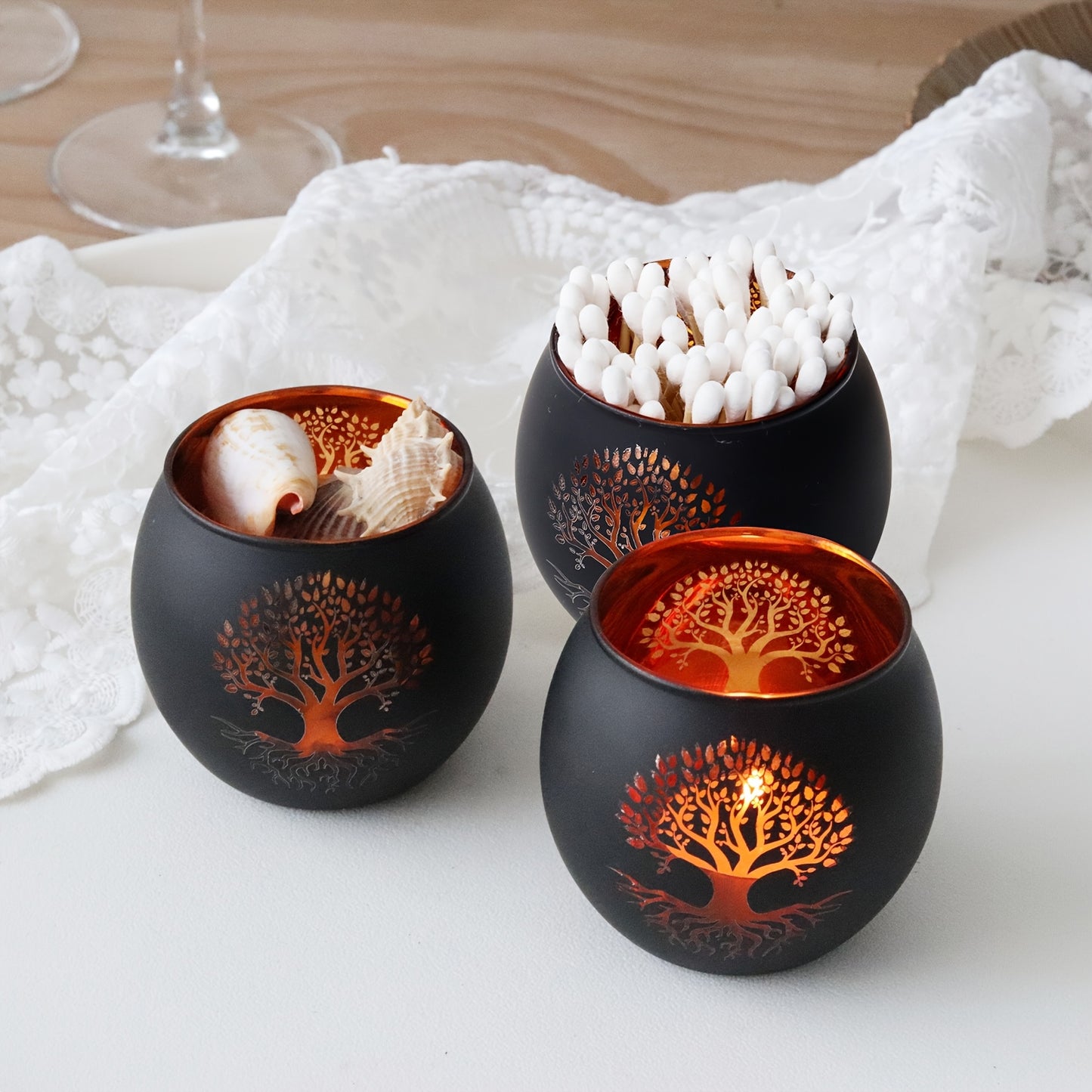EternaTree | Candle Holders – Tree of Life Black & Gold