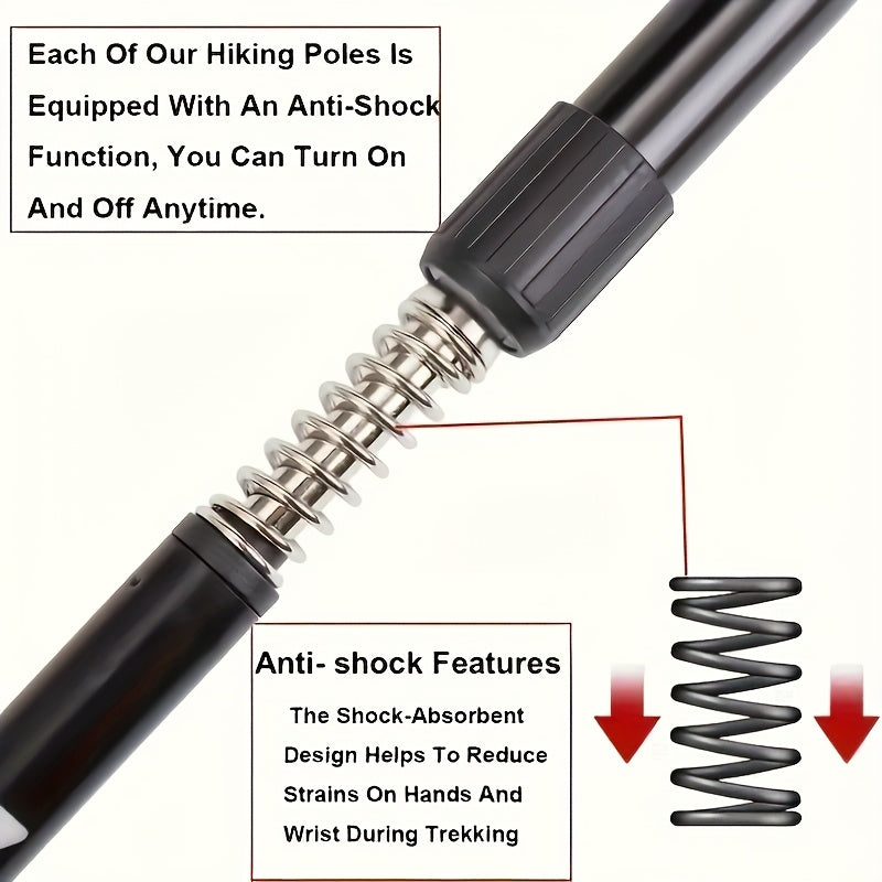 PeakStride | Ergonomic Telescopic Hiking Poles – 2 Pieces in Various Colours