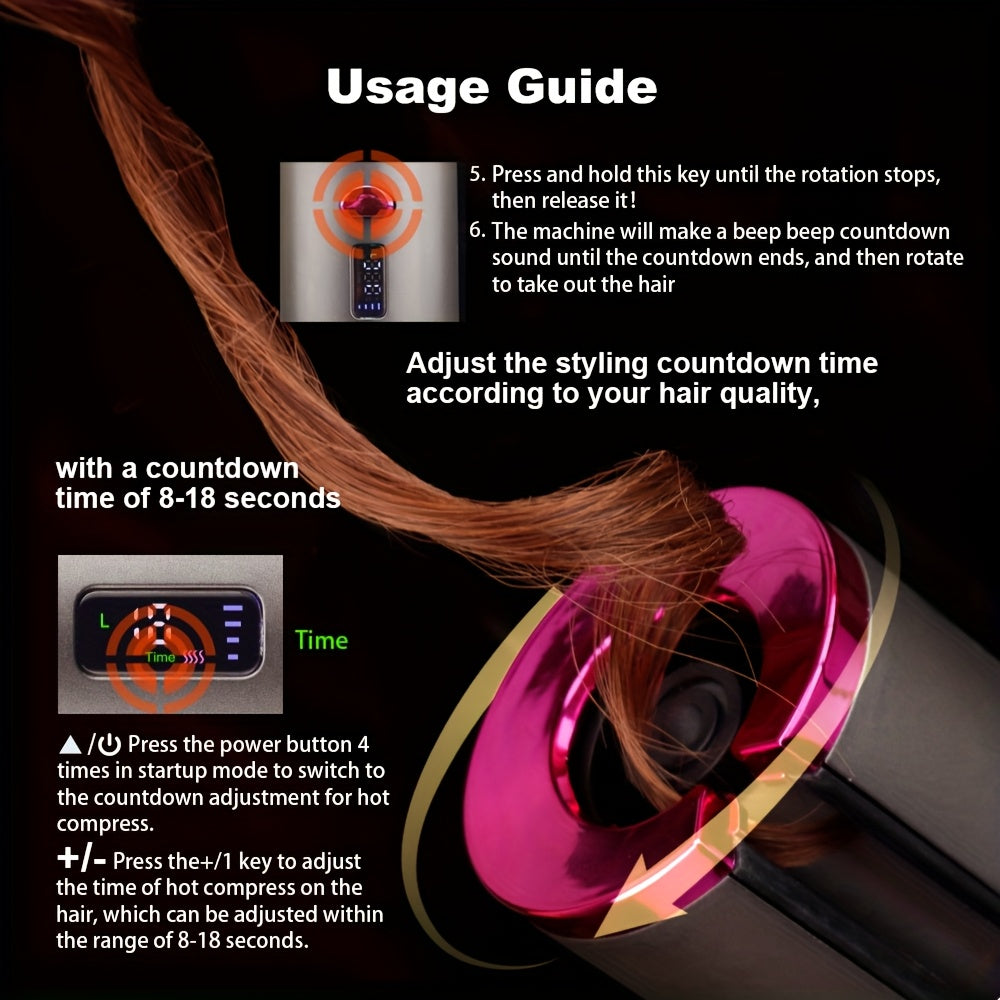 GlamGo | Portable Hair Curler – Rechargeable Wand with Auto-Off Safety Feature