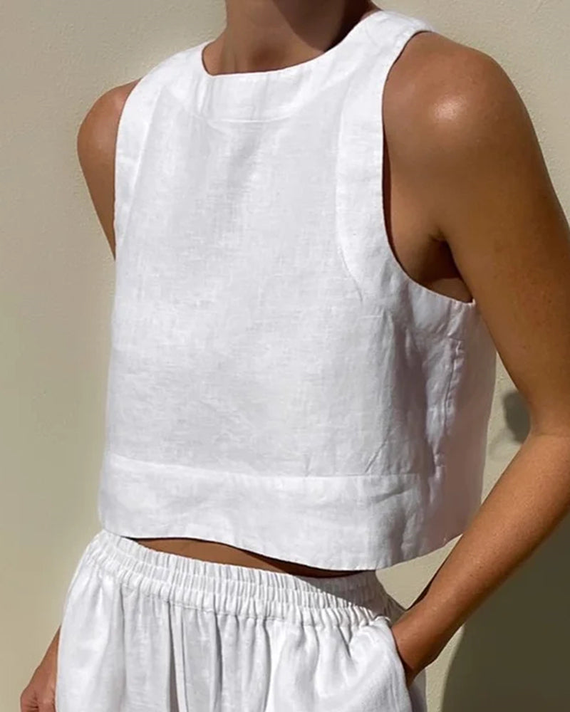 Elegant Linen Two-Piece Set - Lightweight, Breathable & Sustainable Women's Outfit-6