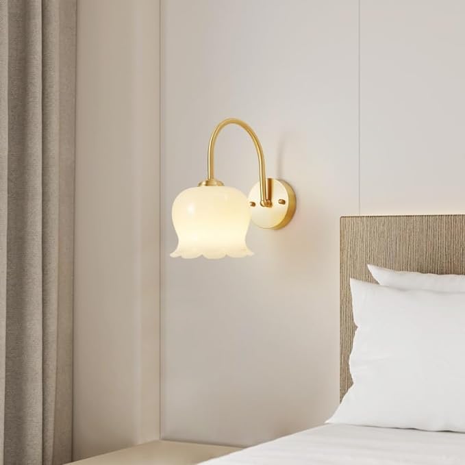 BlossomGlow | Elegant Copper Wall Light