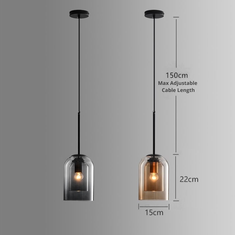 AuraGlas | Stylish Double Glass Pendant Light