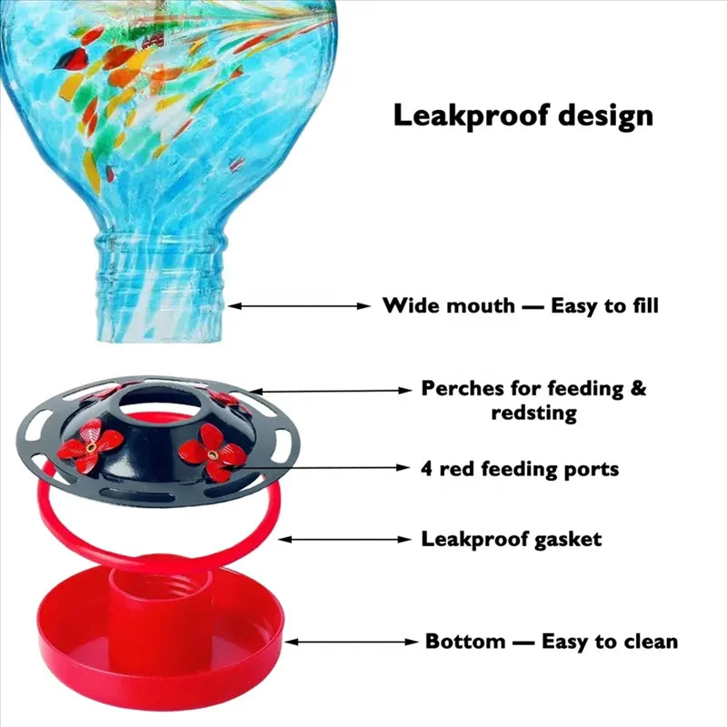 OceanNest | Handcrafted Glass Hanging Bird Feeder