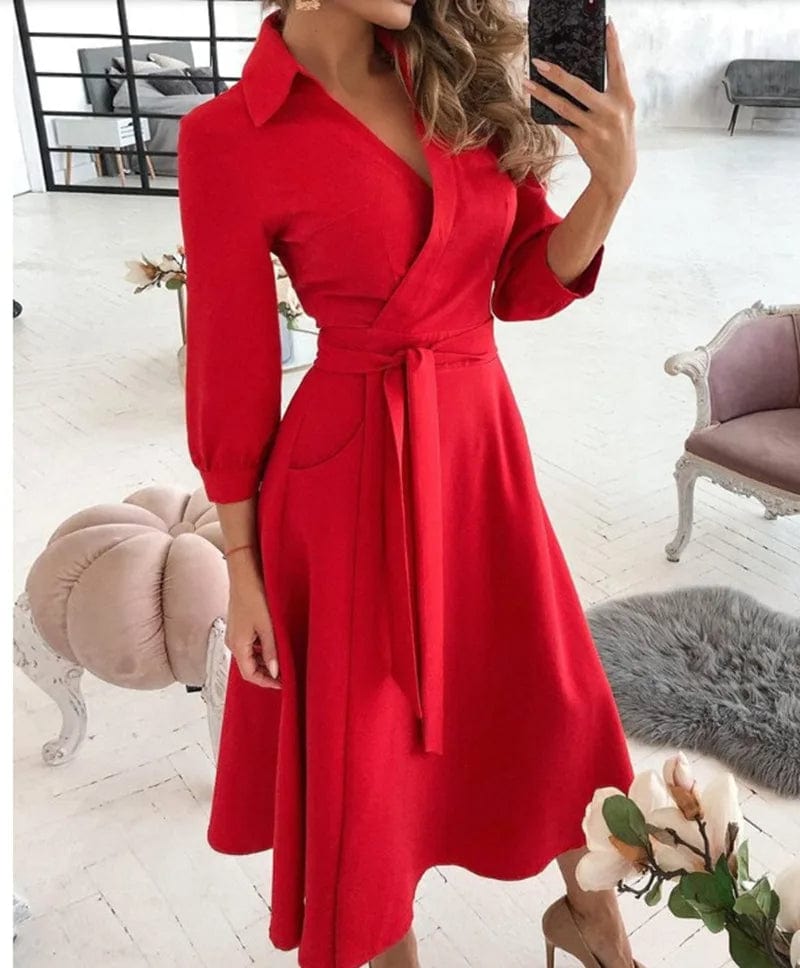 Amara | Women's Dress – Timeless Wrap Elegance-6