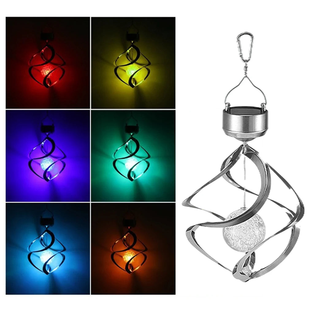 GlowSpiral | Solar Wind Chime with Colour Change & Sound