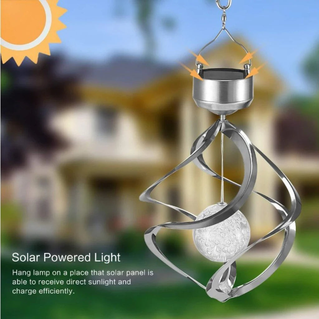 GlowSpiral | Solar Wind Chime with Colour Change & Sound