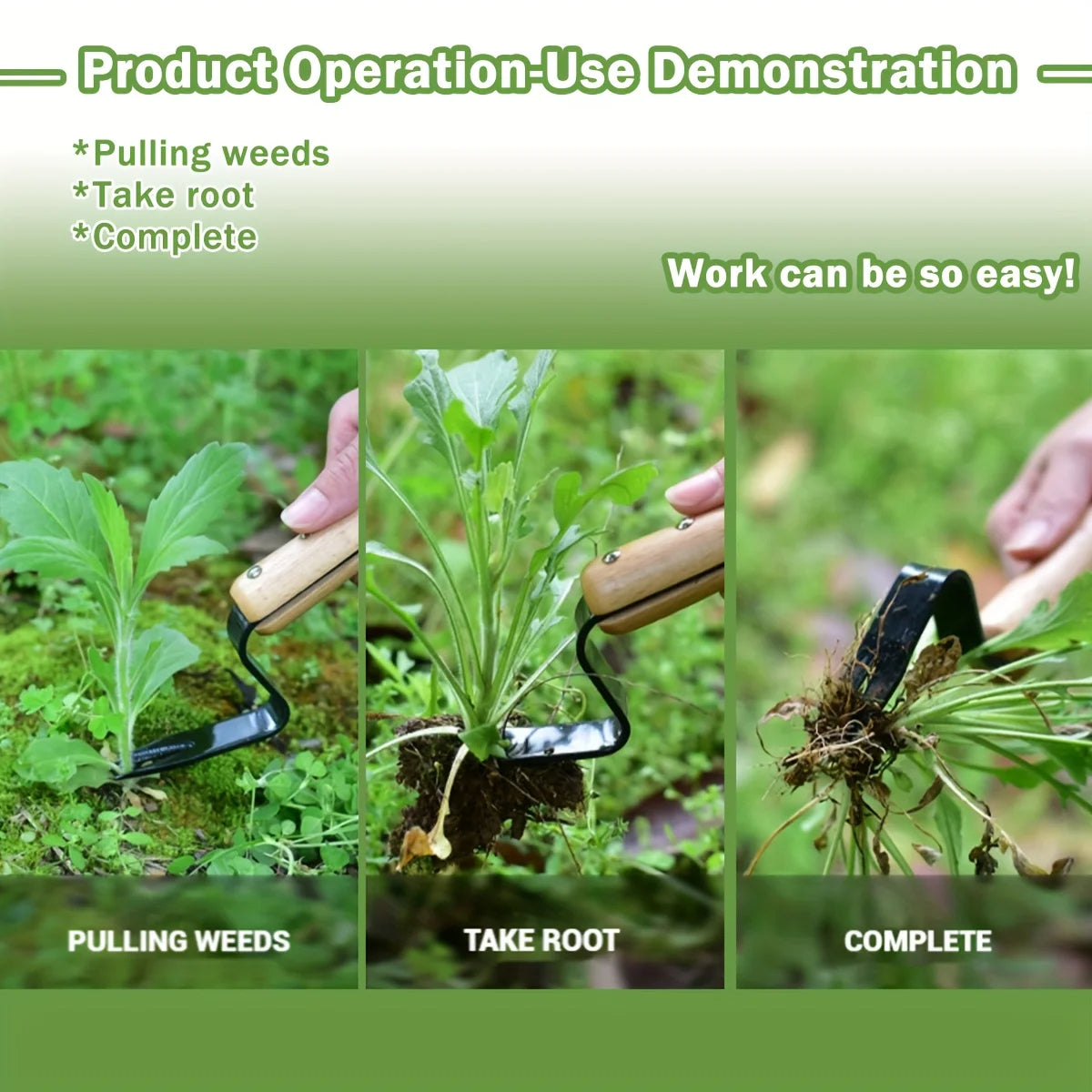 RootRipper | Stainless Steel Weeder with Wooden Handle