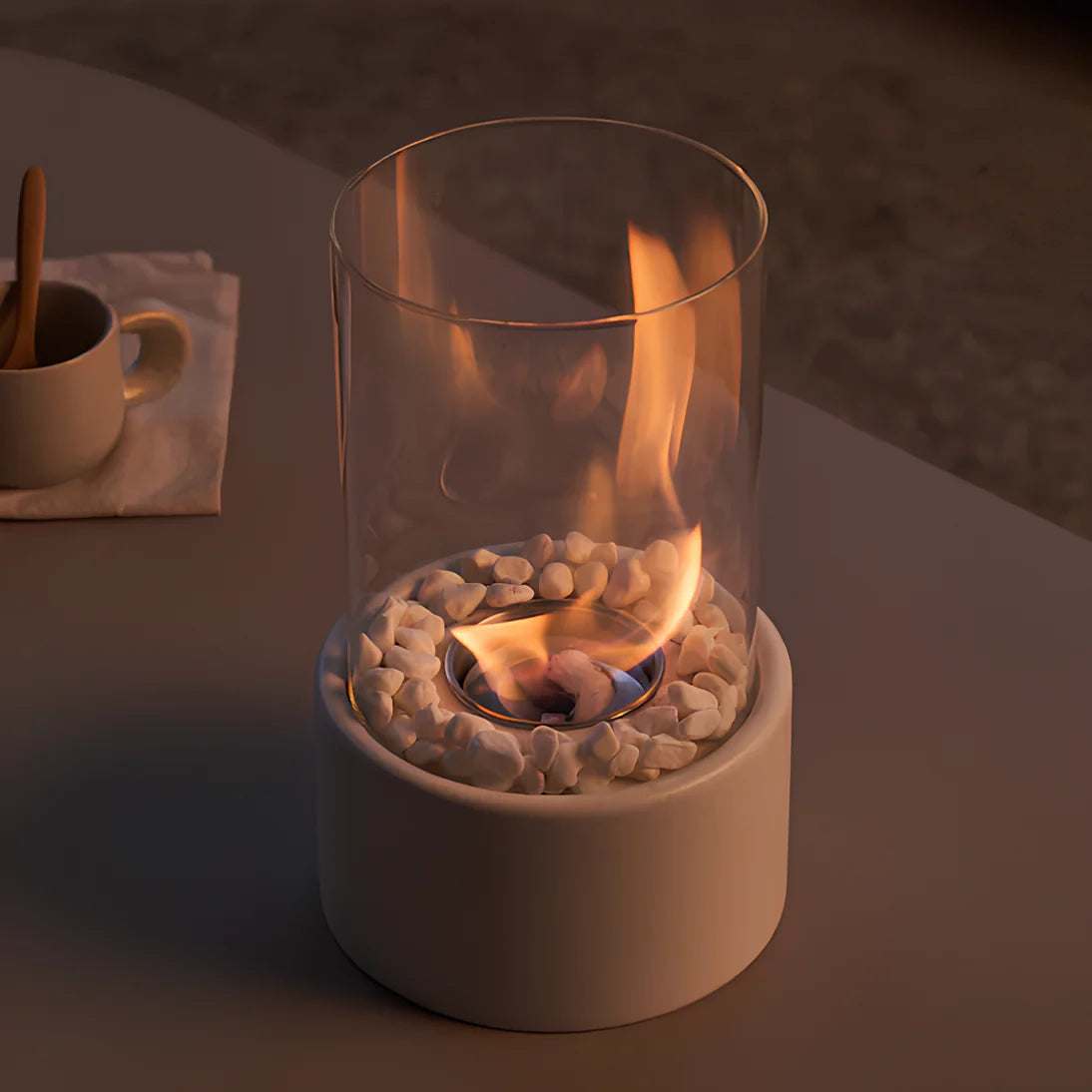 GlowEdge | Portable Glass Fireplace for Modern Indoor & Outdoor Ambience