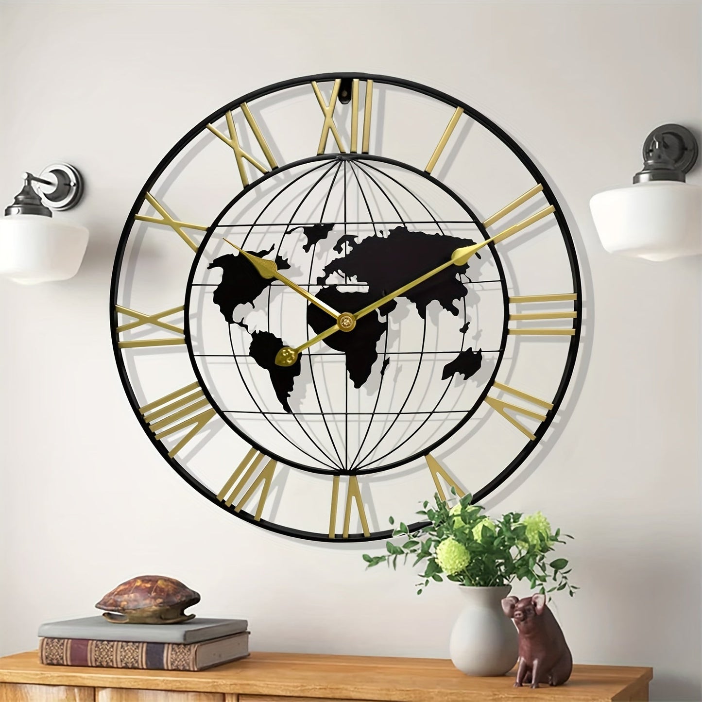 GlobeTime | Minimalist World Map Wall Clock