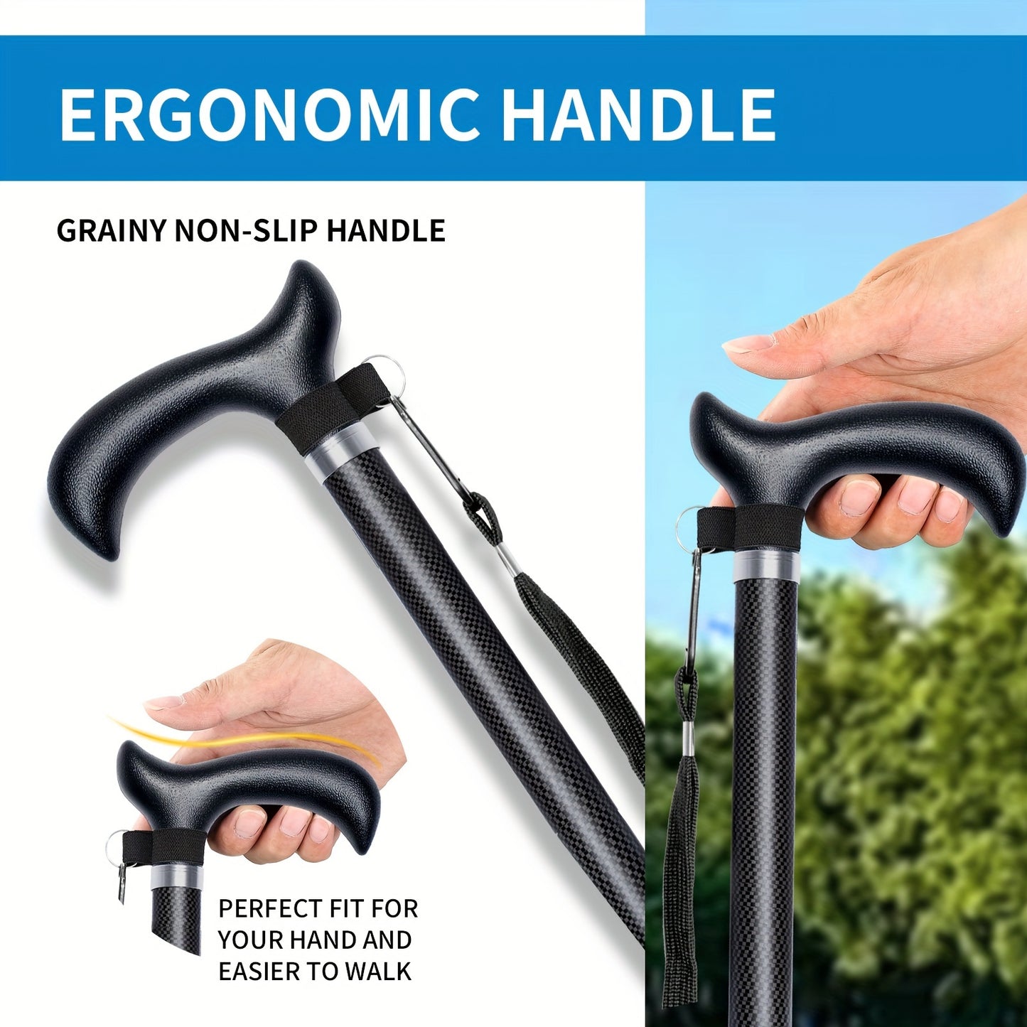 CarbonGlide | Carbon Walking Stick – Ultra-Lightweight & Height Adjustable