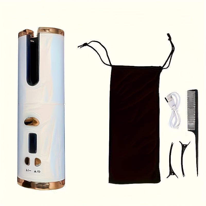 GlamGo | Portable Hair Curler – Rechargeable Wand with Auto-Off Safety Feature