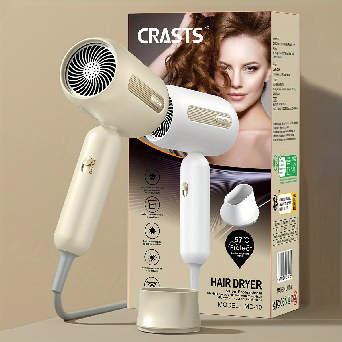 LuxeWind | Professional Ionic Hair Dryer – 1900W Fast Drying & Shine