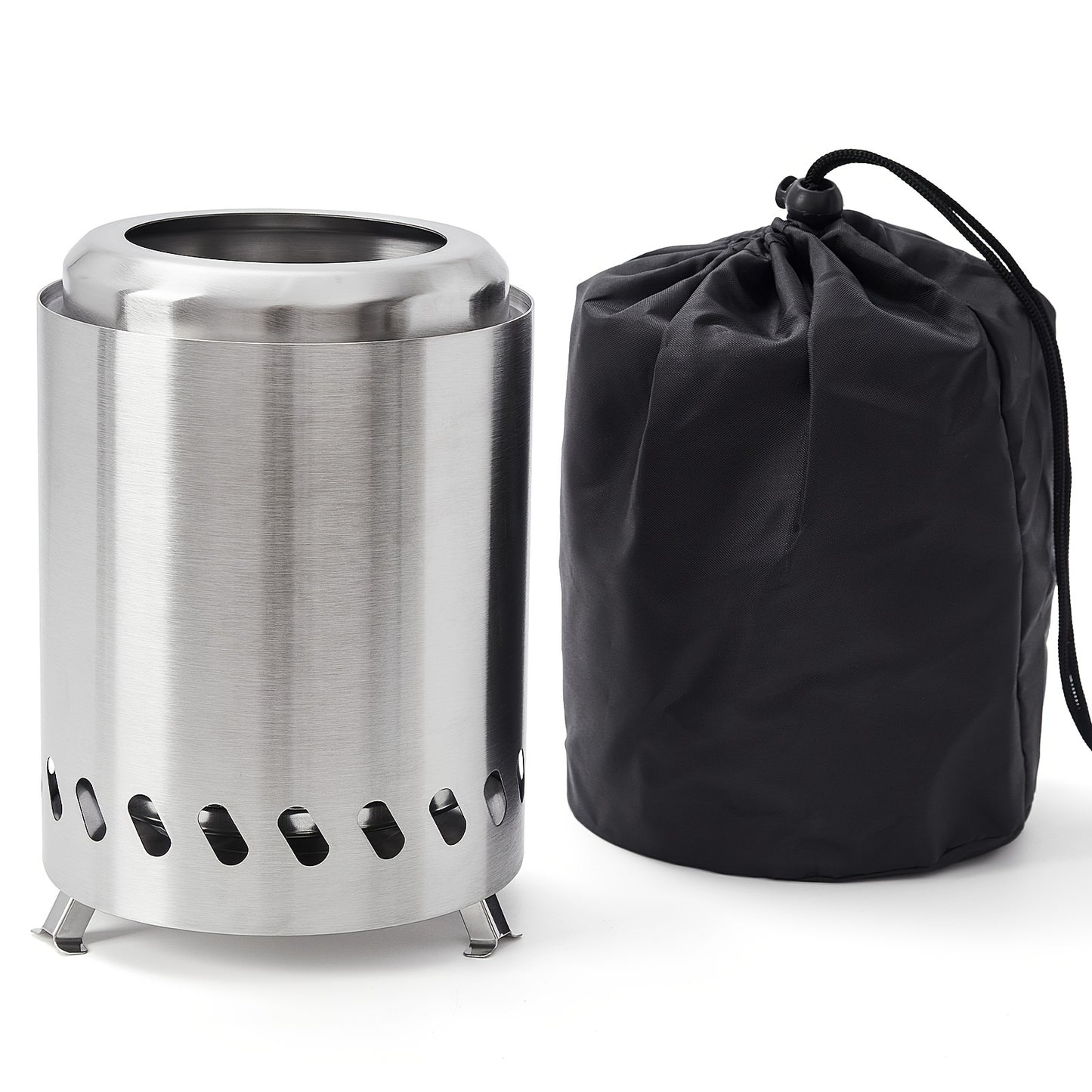 SteelGlow | Mini Fire Pit – Polished Stainless Steel Round Design