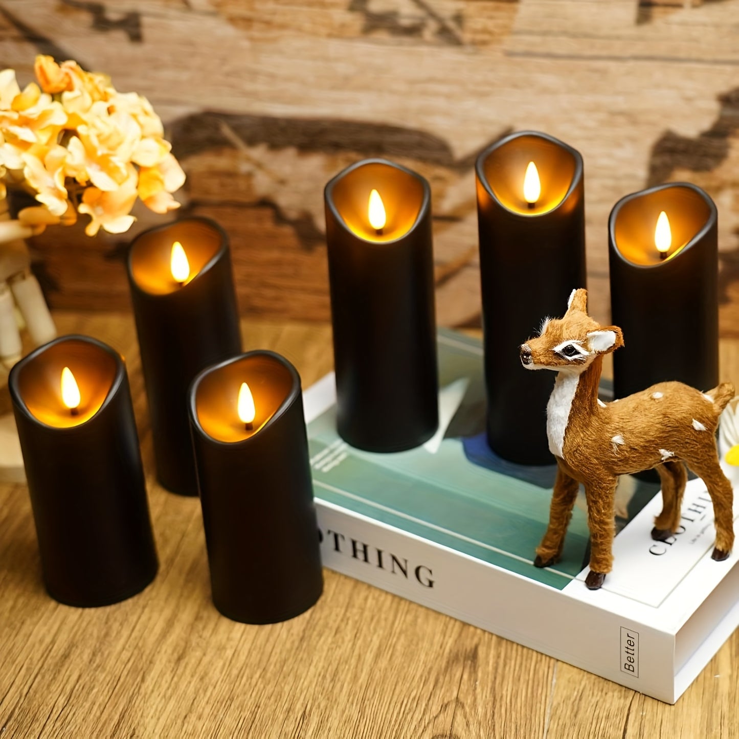 AmberFlame | Battery-Operated Flameless Candles with Timer & Remote